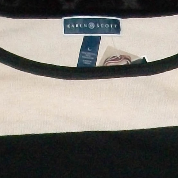 New! Karen Scott | Color-block Sweater - Size: L - Picture 3 of 5